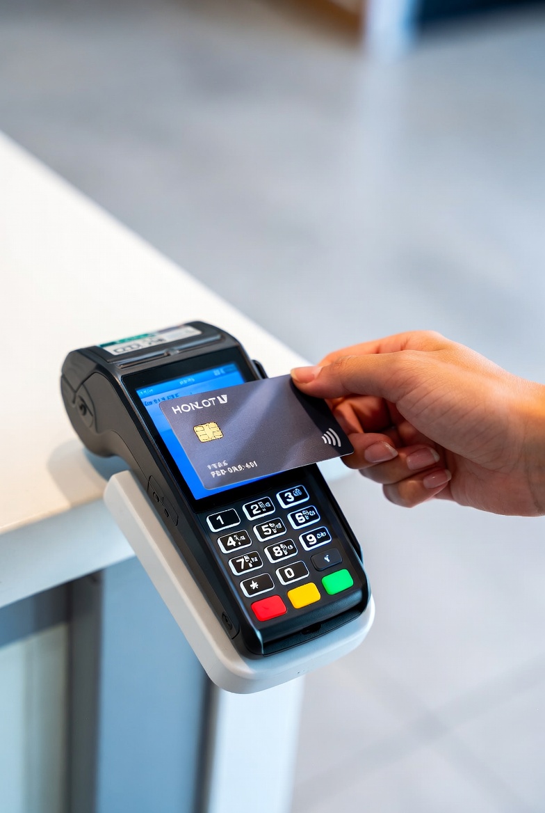 Pago con tarjeta en un datáfono
